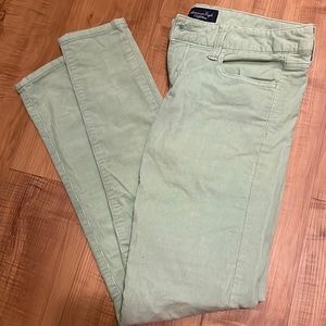 American Eagle mint corduroy jeggings